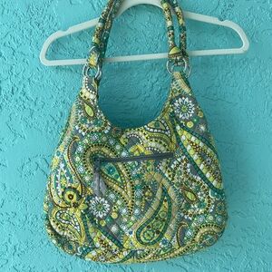 Lemon Parfait Paisley Vera Bradley Hobo Shoulder Bag Large
